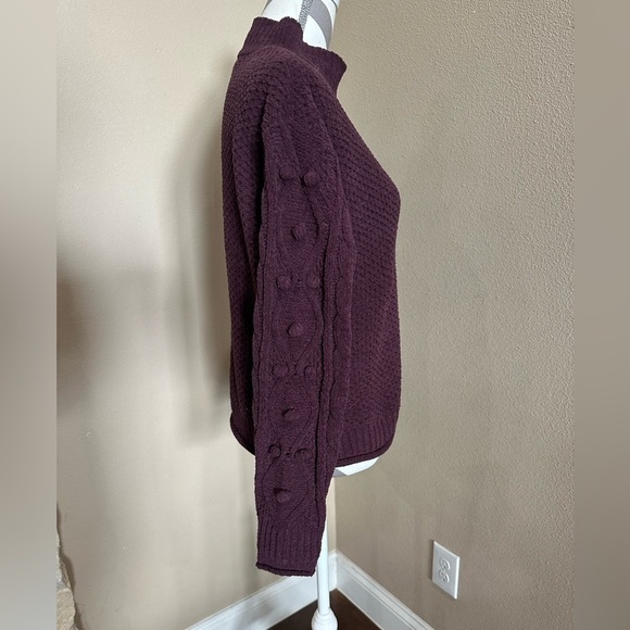 MORAL FIBER Women’s Maroon Sweater with ball details on sleeves - Picture 3 of 5